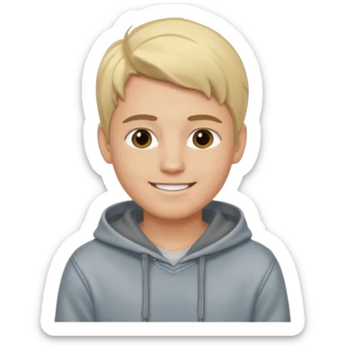 Kjekk gutt (lys i huden) som har pynta seg. Har på seg Jeans og grå hette genser og håret skal være  midtskill og fargen på håret er blondt. Litt øyevipper men ikke mye og litt mørke brun. Skal se HOT Å SEXY UT smile mer!!! sticker