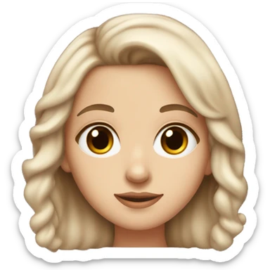 long chocolate brown haired white girl with stong cheekbones and brown eyes sticker