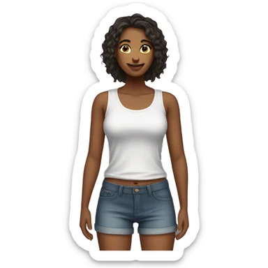 Es una chica que tiene un shorts  sticker