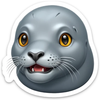 scary grey sea lion sticker