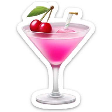 Pink cherry martini sticker