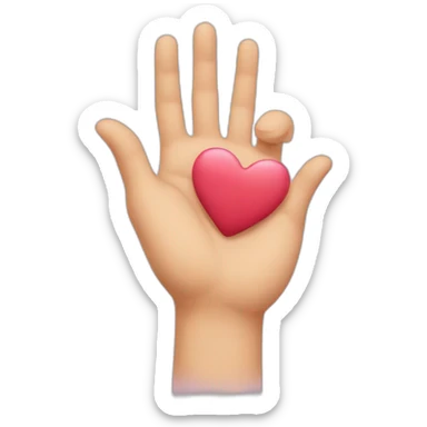 Hand heart with smile emoji  sticker