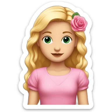 Una niña rubia de 6 años con coletas rosas sticker
