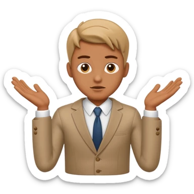 cool confused business men person shrug pose sticker