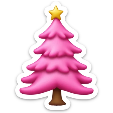 pink christmas treee sticker