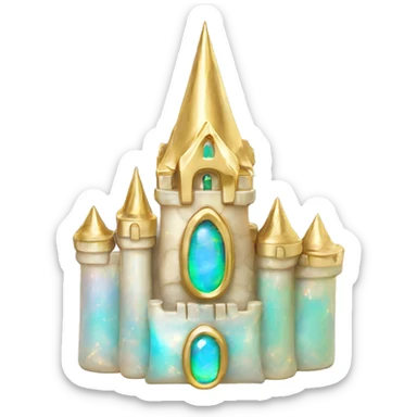 opal crystal gemstone castle gold accent sticker