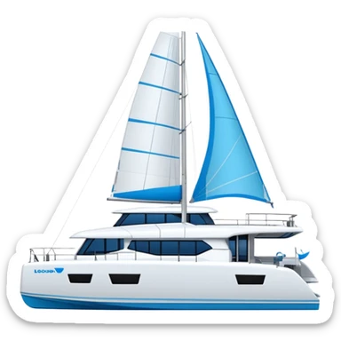 make a 50ft catamaran lagoon styled faceing to the right  sticker