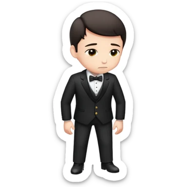 bowing man with respect sticker