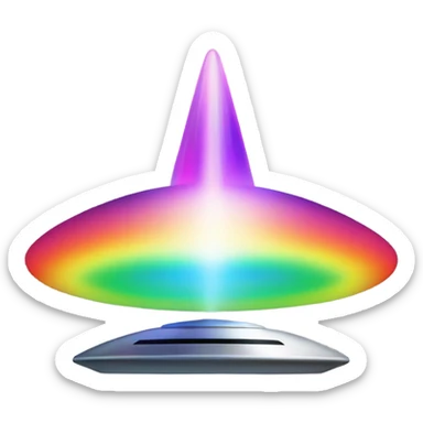 Ufo beaming a rainbow ray sticker