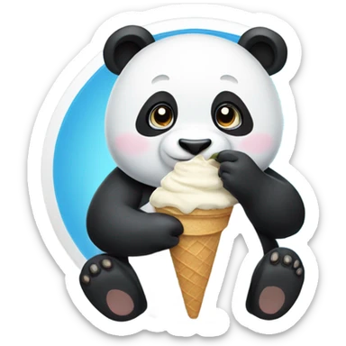Panda eating ice cream sticker