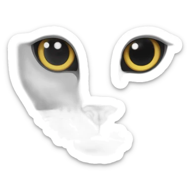 Black cat white empty eyes sticker