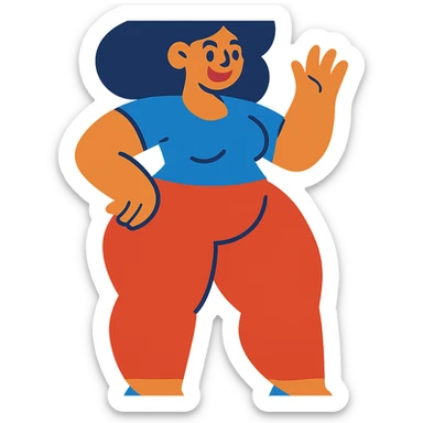 woman with exaggerated proportions sticker