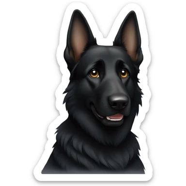 Black German shepherd dog  sticker