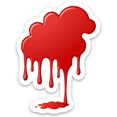 paint splatter, spilled paint, red color. sticker