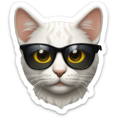 Cat with sunglasses sticker