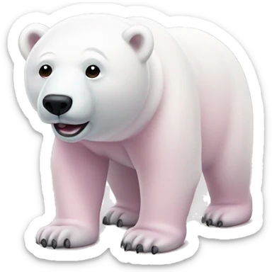 light pink polar bear sticker