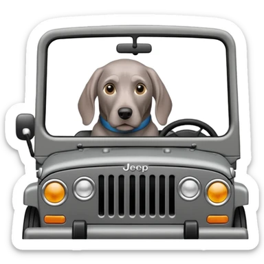 weimaraner in a jeep sticker