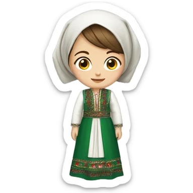 Girl in traditional Chechen dress sticker