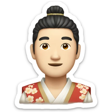 Japanese man in traditional costume sticker