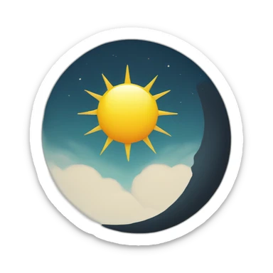 Half side moon and half side sun emoji sticker