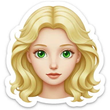 Tall wavy long blonde girl green eyes pale  sticker
