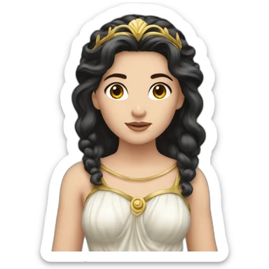 Diana roman goddess fair skin and dark hair sticker