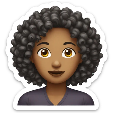 Curly hair women sticker