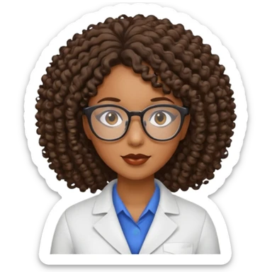 black female specialist with curly hair sticker