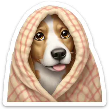 Dog in blanket  sticker