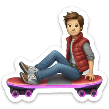 Marty Mcfly on a hoverboard sticker