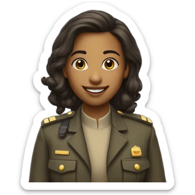 Lieutenant abadin, is a young girl that always is smailing sticker