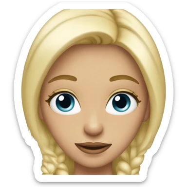 blonde girl with long eyelashes  sticker