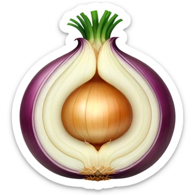 show more of the internal structure of the onion sticker