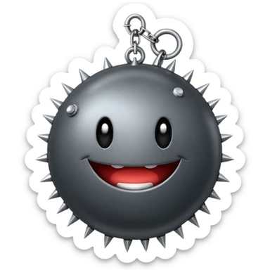 iPhone text message emoji size ball, and chain with spikes sticker