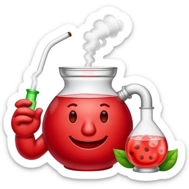 Kool-Aid man smoking a bong sticker