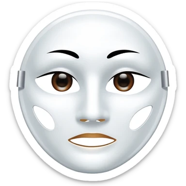 a sheet of white mask pack for face skincare beauty, transpalent holes on eyes and mouth, no real eyes and mouth sticker