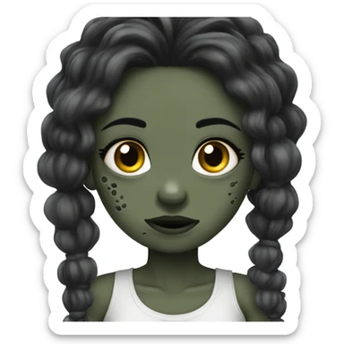 Zumbi girl pretty and hair black sticker