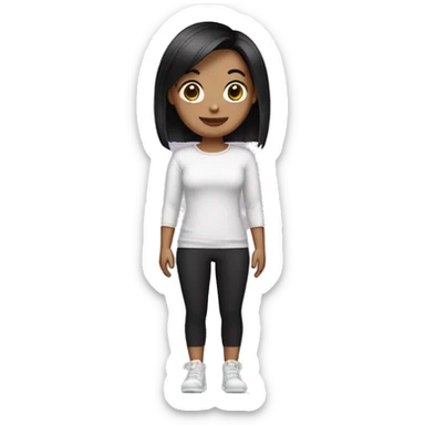 Bob cut with bamgs and black leggings sticker
