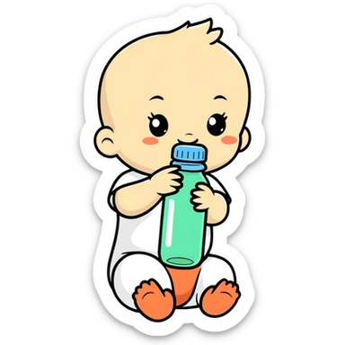 Dziecko z butelką  sticker