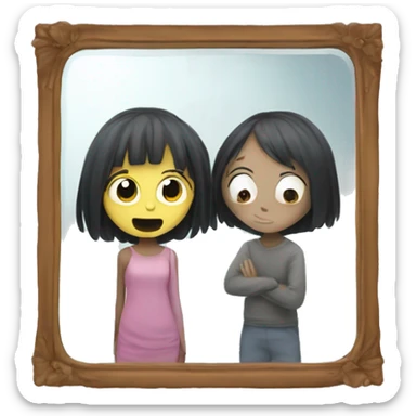 mirror&gir l sticker