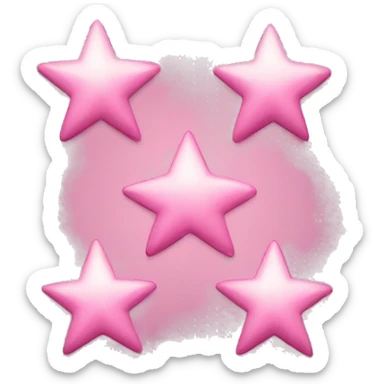 Three small pink , 4-pointed stars grouped together. The stars have a slightly elongated shape, giving them a twinkling effect. They vary in size, with the largest star in the center and two smaller stars on either side.  sticker