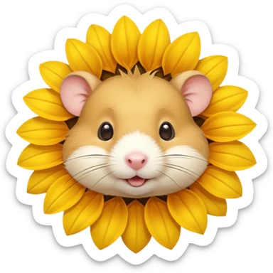 A sunflower with a hamster face 🌻🐹 sticker