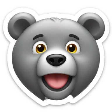 realistic-falling-in-love-grey-bear-with-eyes-in-the-form-of-hearts sticker