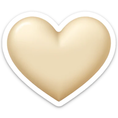 Cream colored heart sticker