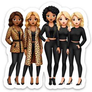 mob wives wearing black or cheetah print  sticker