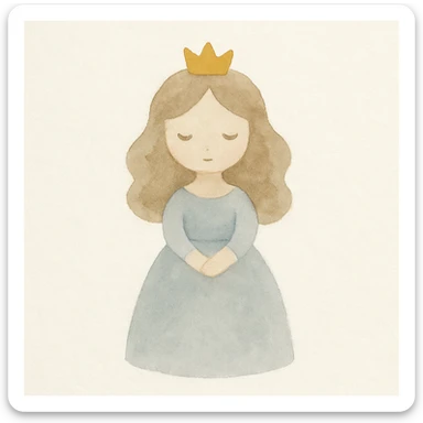 princess character, watercolor art style, soft and delicate colors sticker