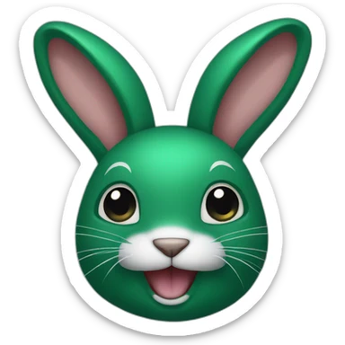 Darkgreen rabbit sticker