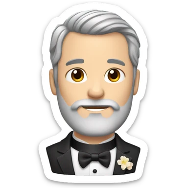 Groom with Short grey Hair and very Long grey beard  sticker
