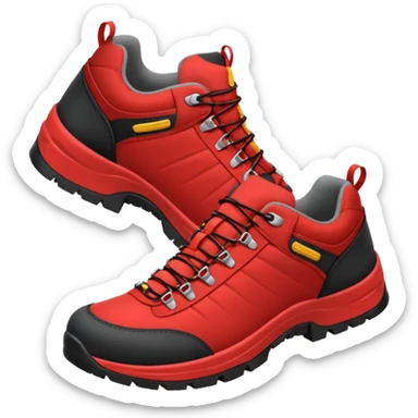 zapatilla de trekking con detalles en rojo sticker