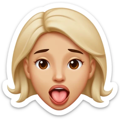 shaking her head and swinging her tongue out left and right sticker